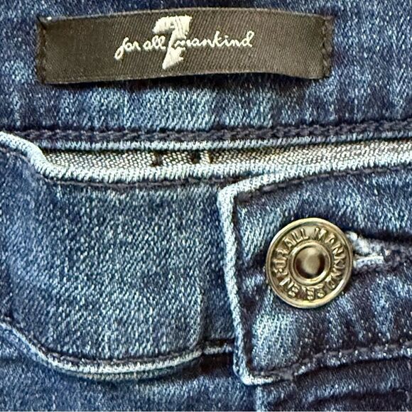 7 For Mankind The Ankle Super Skinny Jean Two Tone Mid-Rise Blue/Black 27 - Picture 5 of 10